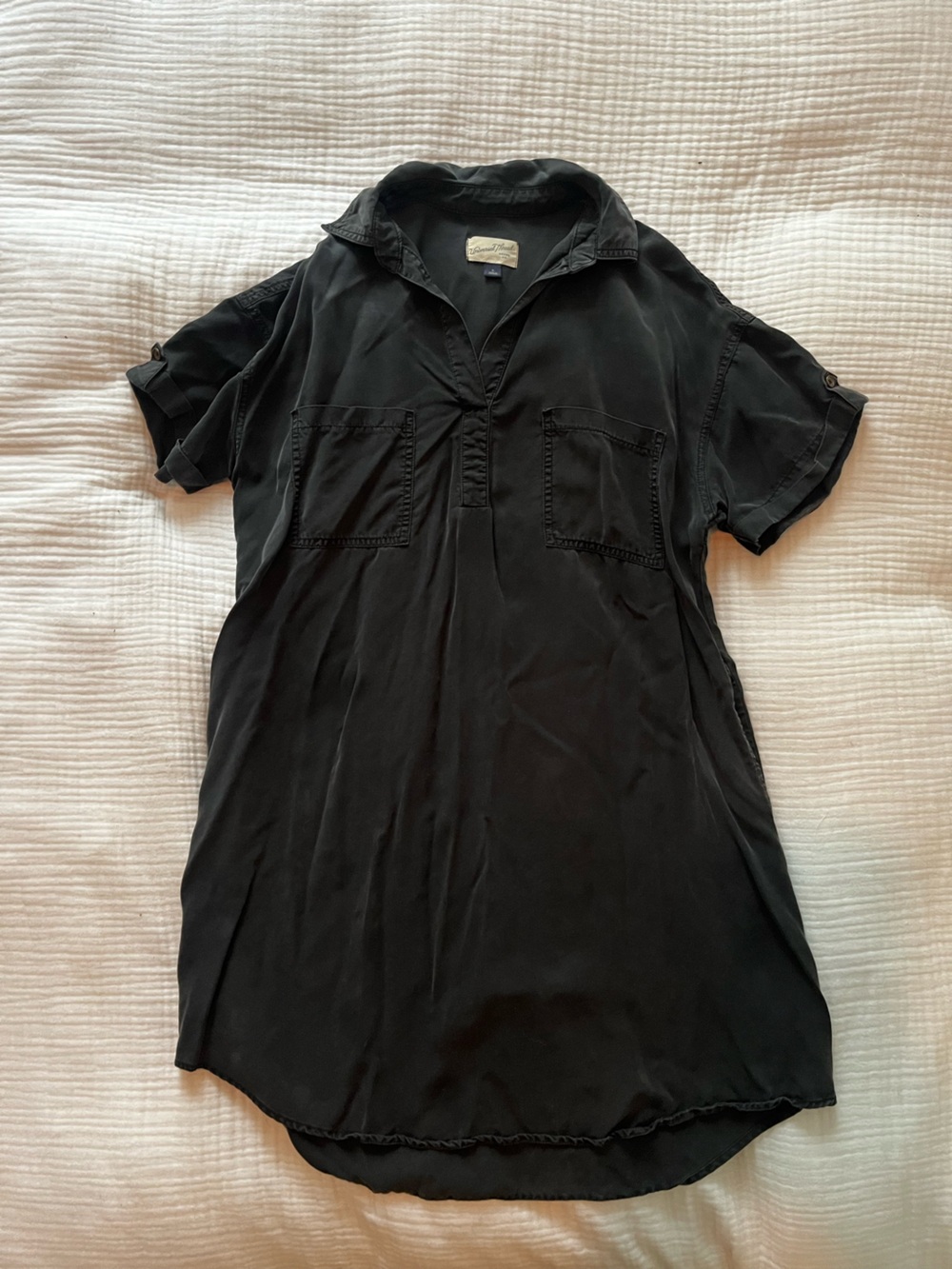 Women’s Black Casual T-Shirt Dress with Pockets
